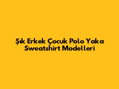 Şık Erkek Çocuk Polo Yaka Sweatshirt Modelleri