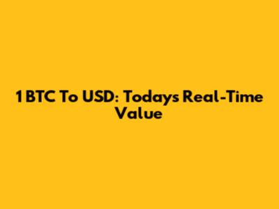 1 BTC To USD: Today's Real-Time Value