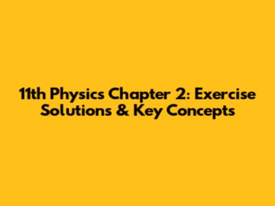11th Physics Chapter 2: Exercise Solutions & Key Concepts
