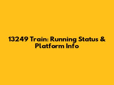 13249 Train: Running Status & Platform Info