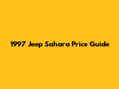 1997 Jeep Sahara Price Guide