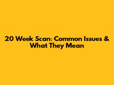 20 Week Scan: Common Issues & What They Mean