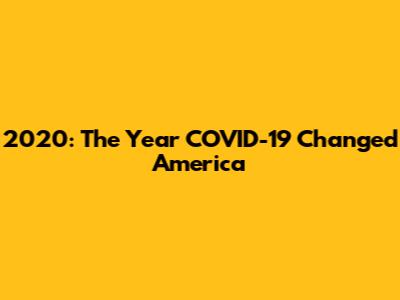 2020: The Year COVID-19 Changed America