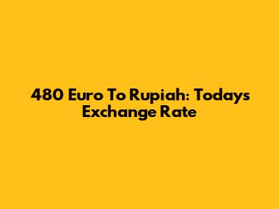 480 Euro To Rupiah: Today's Exchange Rate