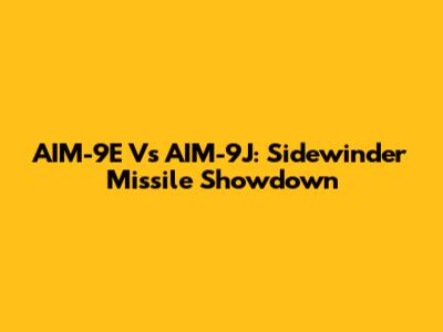 AIM-9E Vs AIM-9J: Sidewinder Missile Showdown