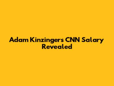 Adam Kinzinger's CNN Salary Revealed