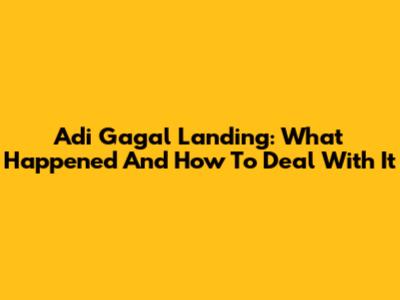 Adi Gagal Landing: What Happened And How To Deal With It