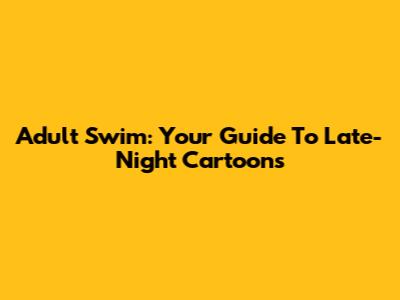 Adult Swim: Your Guide To Late-Night Cartoons