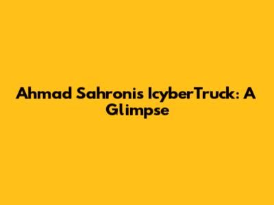 Ahmad Sahroni's IcyberTruck: A Glimpse