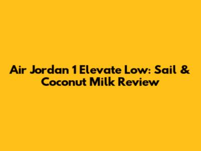 Air Jordan 1 Elevate Low: Sail & Coconut Milk Review