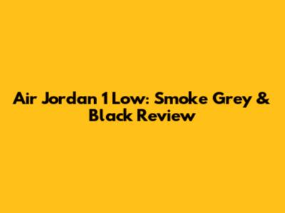 Air Jordan 1 Low: Smoke Grey & Black Review