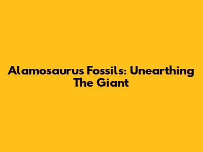 Alamosaurus Fossils: Unearthing The Giant
