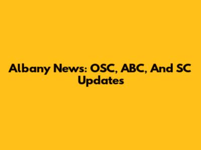 Albany News: OSC, ABC, And SC Updates
