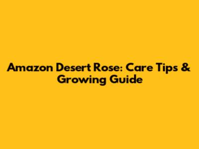 Amazon Desert Rose: Care Tips & Growing Guide