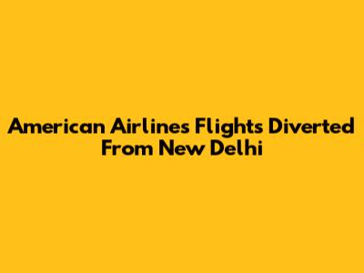 American Airlines Flights Diverted From New Delhi