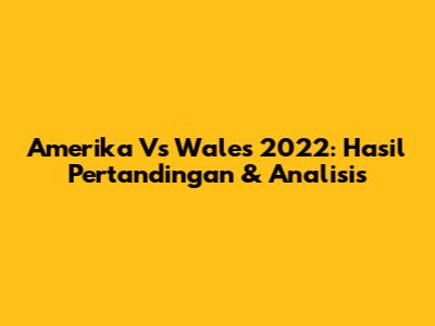 Amerika Vs Wales 2022: Hasil Pertandingan & Analisis