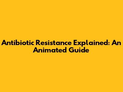 Antibiotic Resistance Explained: An Animated Guide
