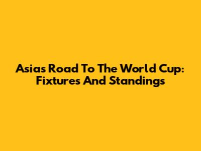 Asia's Road To The World Cup: Fixtures And Standings