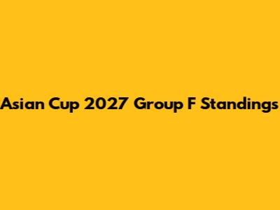 Asian Cup 2027 Group F Standings
