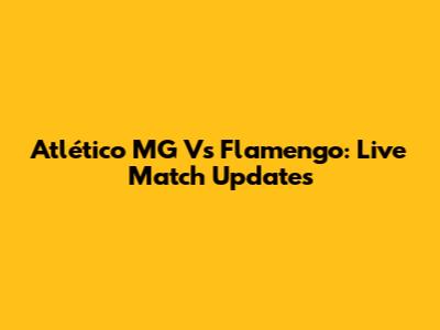 Atlético MG Vs Flamengo: Live Match Updates
