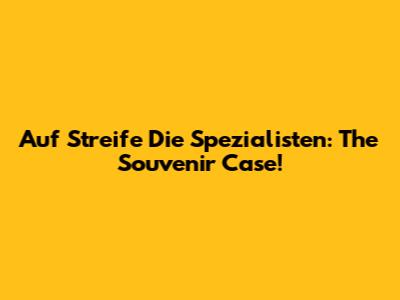 Auf Streife Die Spezialisten: The Souvenir Case!