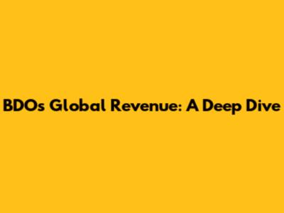 BDO's Global Revenue: A Deep Dive