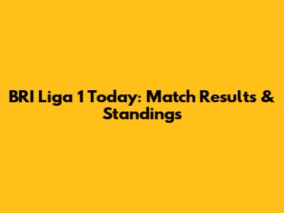 BRI Liga 1 Today: Match Results & Standings