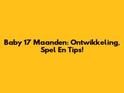 Baby 17 Maanden: Ontwikkeling, Spel En Tips!