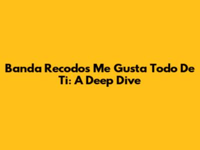 Banda Recodo's 'Me Gusta Todo De Ti': A Deep Dive