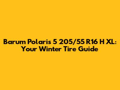 Barum Polaris 5 205/55 R16 H XL: Your Winter Tire Guide