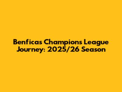 Benfica's Champions League Journey: 2025/26 Season