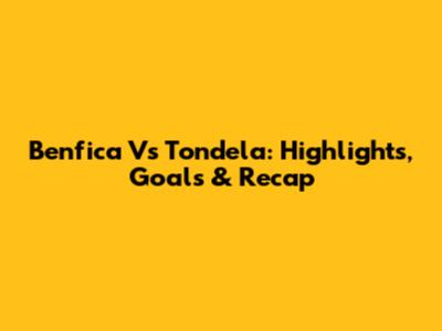 Benfica Vs Tondela: Highlights, Goals & Recap