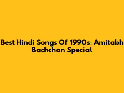 Best Hindi Songs Of 1990s: Amitabh Bachchan Special
