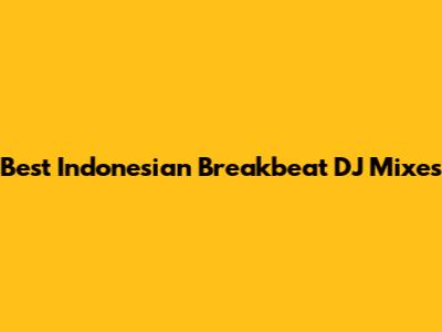 Best Indonesian Breakbeat DJ Mixes
