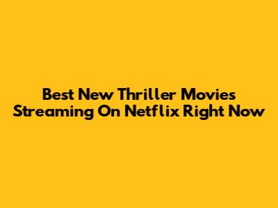 Best New Thriller Movies Streaming On Netflix Right Now