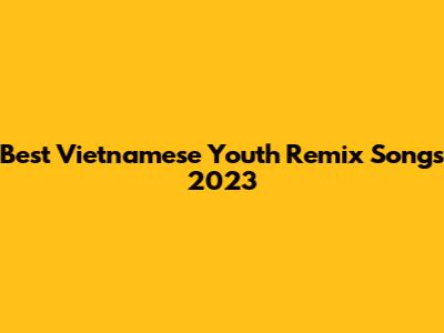 Best Vietnamese Youth Remix Songs 2023
