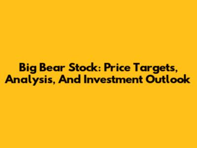Big Bear Stock: Price Targets, Analysis, And Investment Outlook