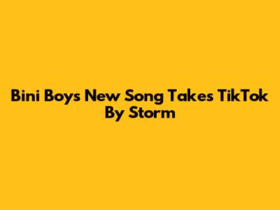 Bini Boy's New Song Takes TikTok By Storm