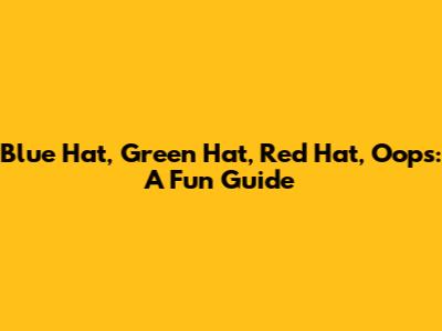 Blue Hat, Green Hat, Red Hat, Oops: A Fun Guide