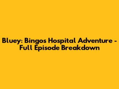 Bluey: Bingo's Hospital Adventure - Full Episode Breakdown