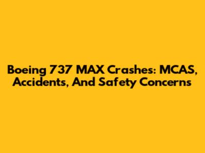Boeing 737 MAX Crashes: MCAS, Accidents, And Safety Concerns