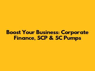 Boost Your Business: Corporate Finance, SCP & SC Pumps