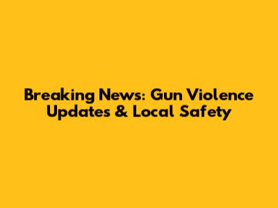 Breaking News: Gun Violence Updates & Local Safety