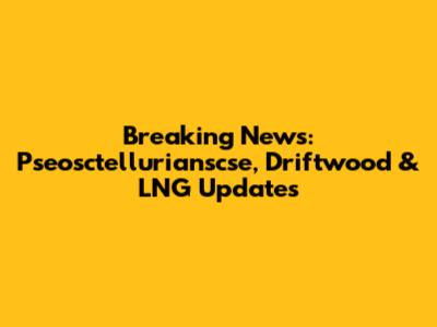 Breaking News: Pseosctellurianscse, Driftwood & LNG Updates