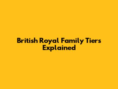 British Royal Family Tiers Explained