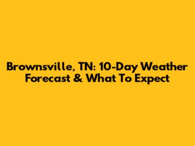 Brownsville, TN: 10-Day Weather Forecast & What To Expect