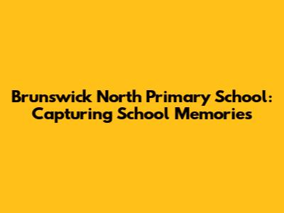 Brunswick North Primary School: Capturing School Memories