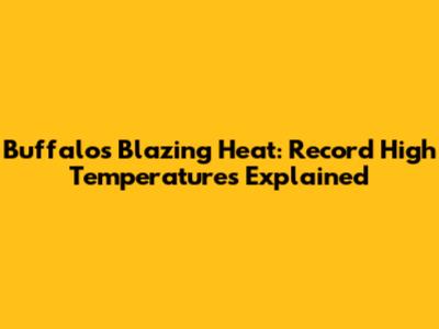 Buffalo's Blazing Heat: Record High Temperatures Explained