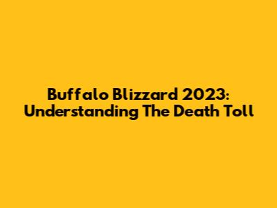 Buffalo Blizzard 2023: Understanding The Death Toll