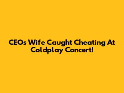 CEO's Wife Caught Cheating At Coldplay Concert!